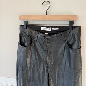Abercrombie & Fitch Black Leather Pants 8Long Curve Love